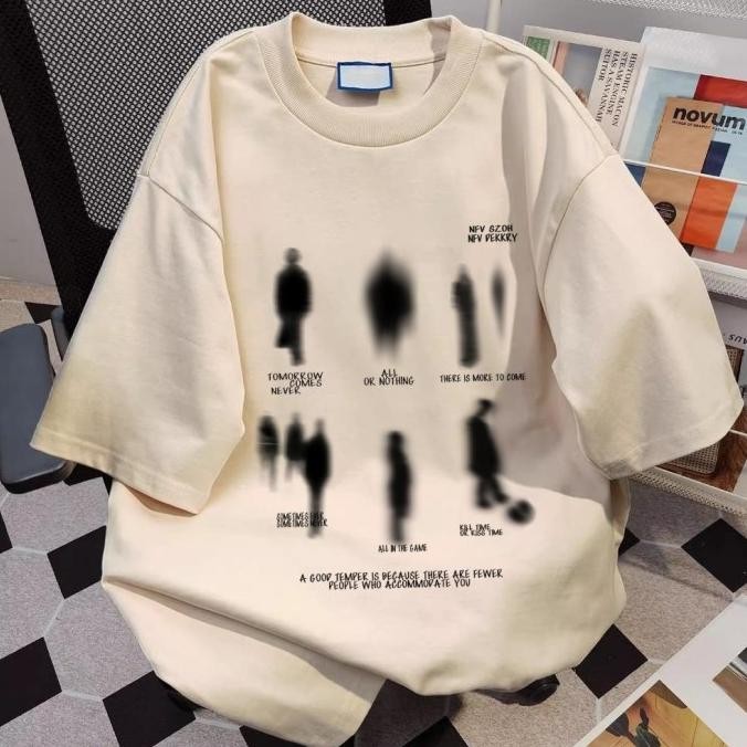 Kaos Lengan Pendek Pria Baju Couple Motif Baru Dicetak Atasan Pasang Khaki Baju Pria Kaos Kerah Kaos