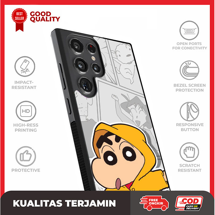 Case Samsung S20 S21 S22 S23 S24 FE Ultra Plus Shinchan AH3253 Casing Custom A14