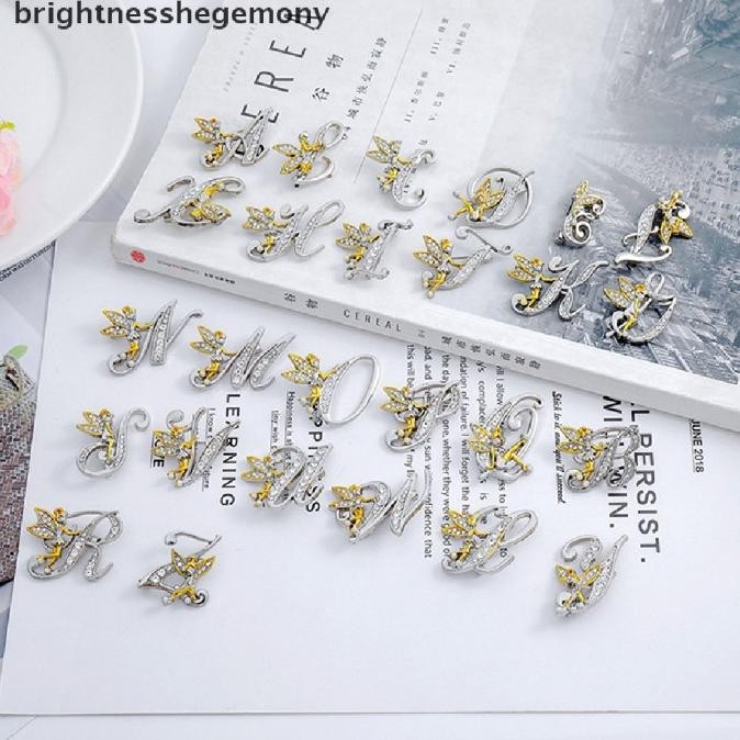 Bros Huruf Inris Kristal Pengantin Angel Kerah Jas Kemeja S015