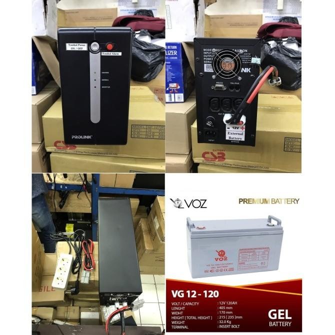 Paket Ups Modif Server Pulsa Prolink 1200Va + Battery 12v 120Ah