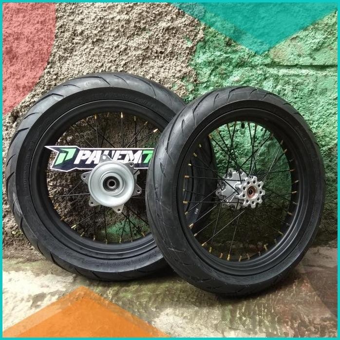 Wheelset Supermoto CRF 150 L - Paket Ban IRC Exato 17 110 & 130 CRF150
