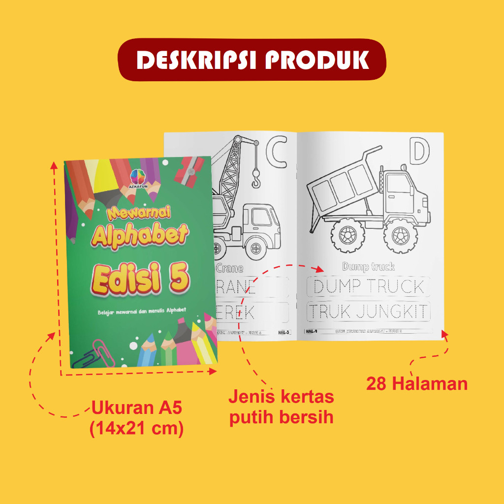 

BUKU MEWARNAI ANAK ALPHABET - buku mewarnai anak seri alfabet