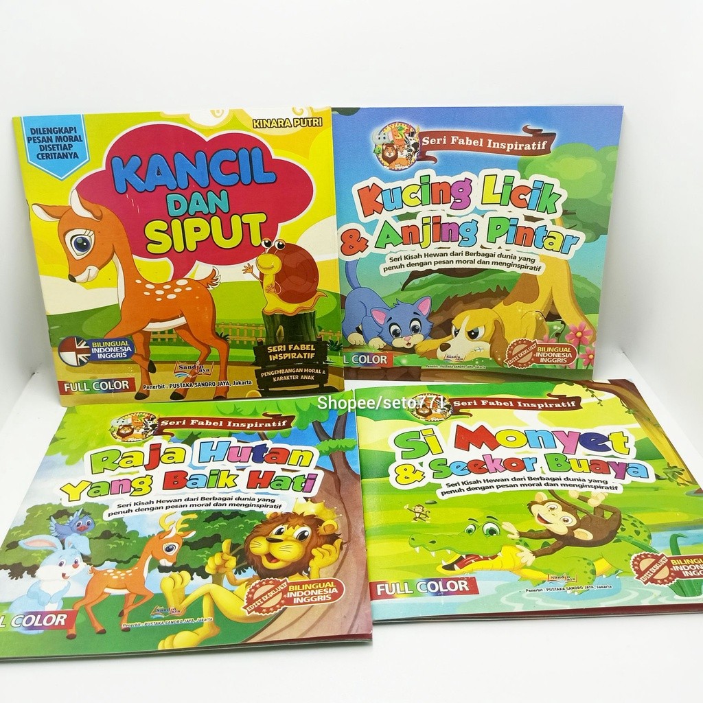

Buku Bacaan Anak Fabel Inspiratif Dua Bahasa Billingual Edukasi