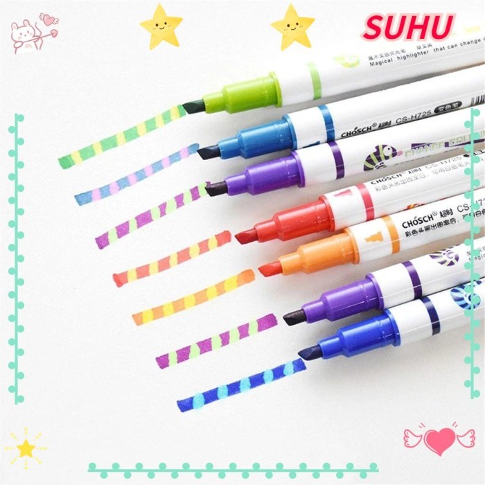 

Vee Suhu 7Warna/Set Penanda Neon Kantor Perlengkapan Sekolah Alat Gambar