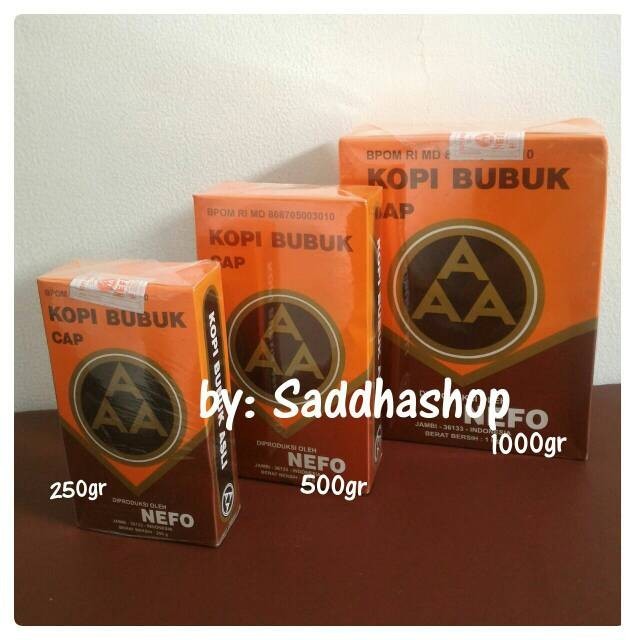 

Kopi Murni Bubuk Hitam Excelsa Nikmat Asli Cap Aaa Nefo Jambi 1Kg