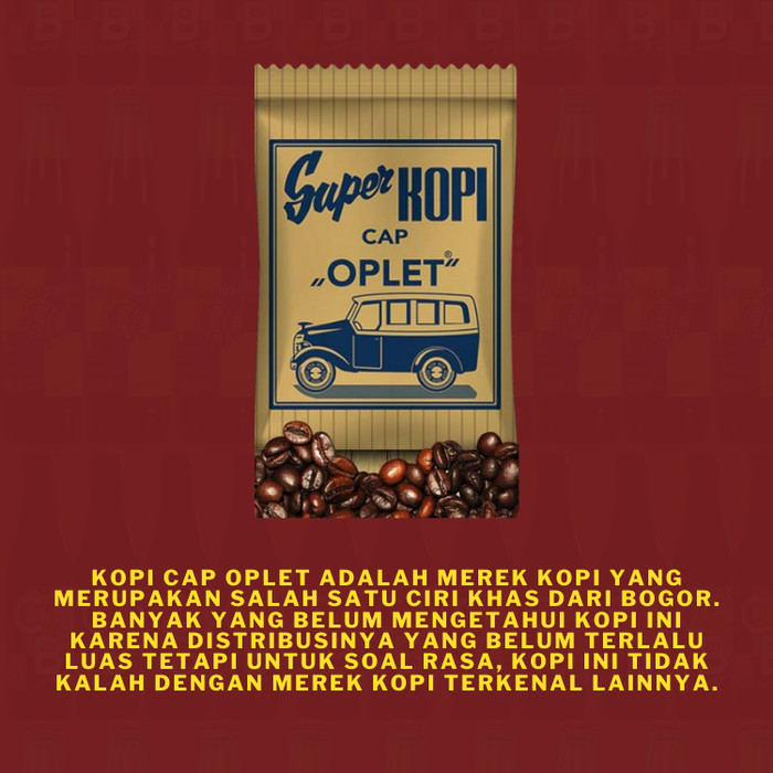 

Kopi Oplet Tanpa Gula 1 Bal/Dus/Kardus Isi 20 Buah