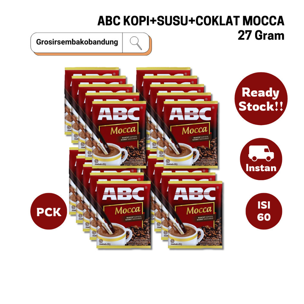 

ABC KOPI+SUSU+COKLAT MOCCA PCK 10X27g - 60 Pcs - Kota Bandung