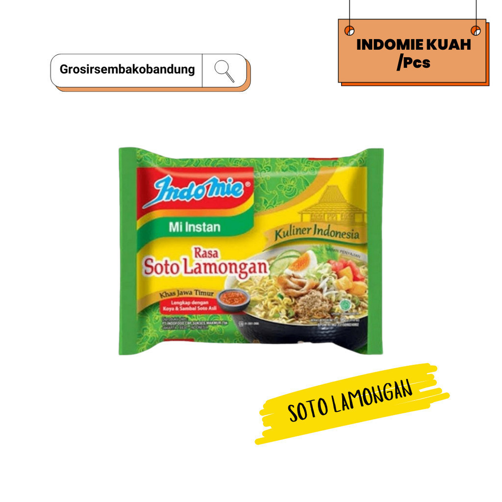 

INDOMIE MIE INSTANT SOTO LAMONGAN PCK 80g - 1 Pcs - Kota Bandung