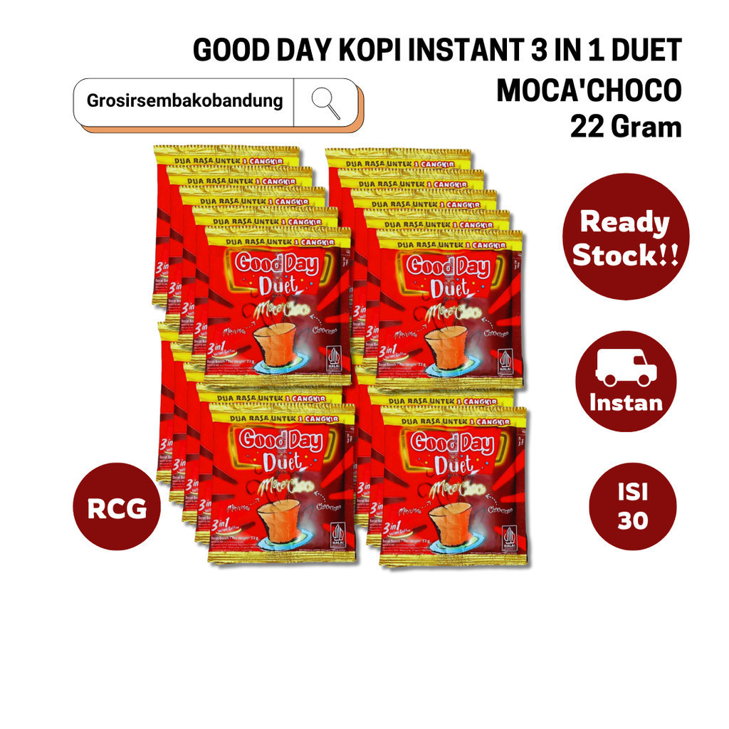 

GOOD DAY KOPI INSTANT 3 IN 1 DUET MOCA'CHOCO RCG 10x22g - 3 Rcg - Kota Bandung