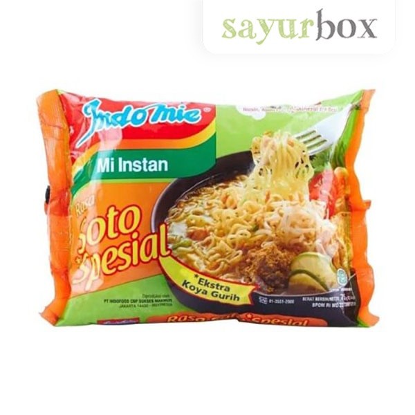 

Indomie Kuah Soto Spesial 75 gram Sayurbox