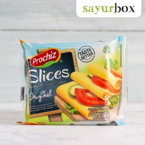

Prochiz Keju Cheddar Lembaran 170 gram Sayurbox