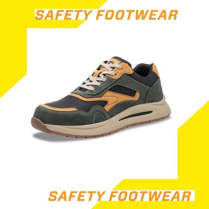 Sepatu Safety Import Pria Anti Paku Ujung Besi Sporty Safety Shoes