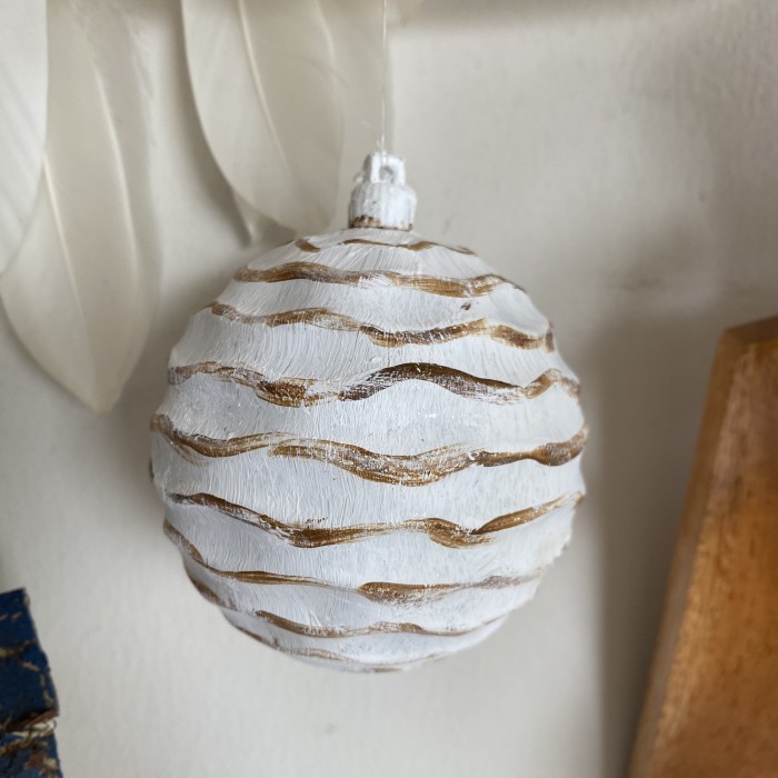 Bola Natal Christmas Ball Motif Wood Exclusive Country Style