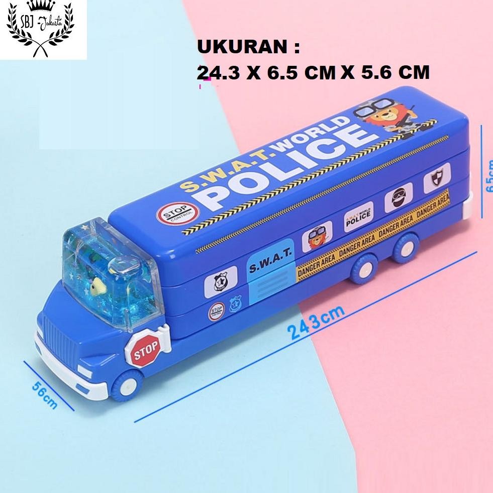 

BISA COD Tempat pensil Kotak pensil Bus Double Decker Metal Series unik lucu Of14