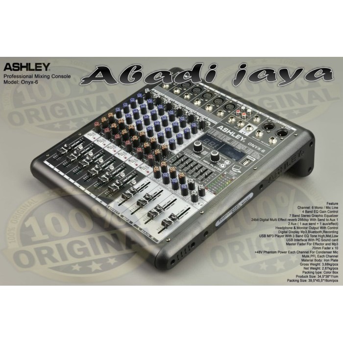 mixer ashley ONYX6 ORYGINAL 6 channel ASHLEY ONYX 6