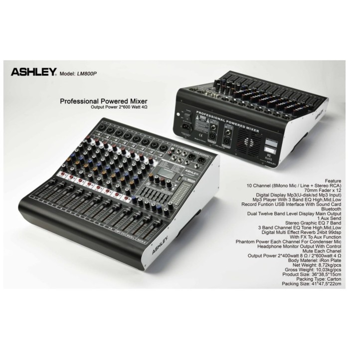 Power mixer Ashley LM800P ( 8 Channel )