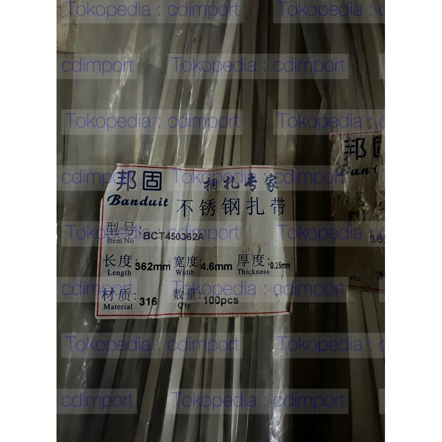 

Baru | Cable Ties Ss316 - Kabel Tis Stainless 316 4.6 X 360 Mm - 100Pcs