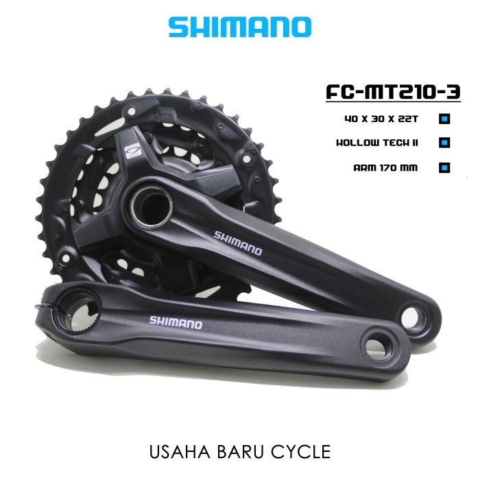 CRANK SET HT2 40/30/22T SHIMANO MT210/MT300