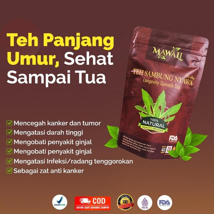 

READY STOCK TEH HERBAL SAMBUNG NYAWA MAWALI ORIGINAL - ISI 20 BAG 100% ORGANIK !!!!!