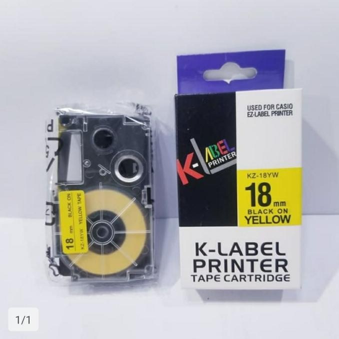 

K LABEL PRINTER 18MM - USE COMPATIBLE CASIO EZ LABEL TAPE 18 MM ORIGINAL DAN TERPERCAYA