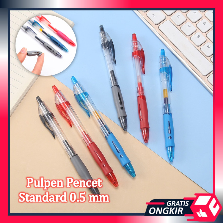 

PROMO TERBARU GRATIS ONGKIR S5273 PULPEN STANDARD CETEKAN TRANSPARANT PENA GEL 0.5MM / PENA PENCET