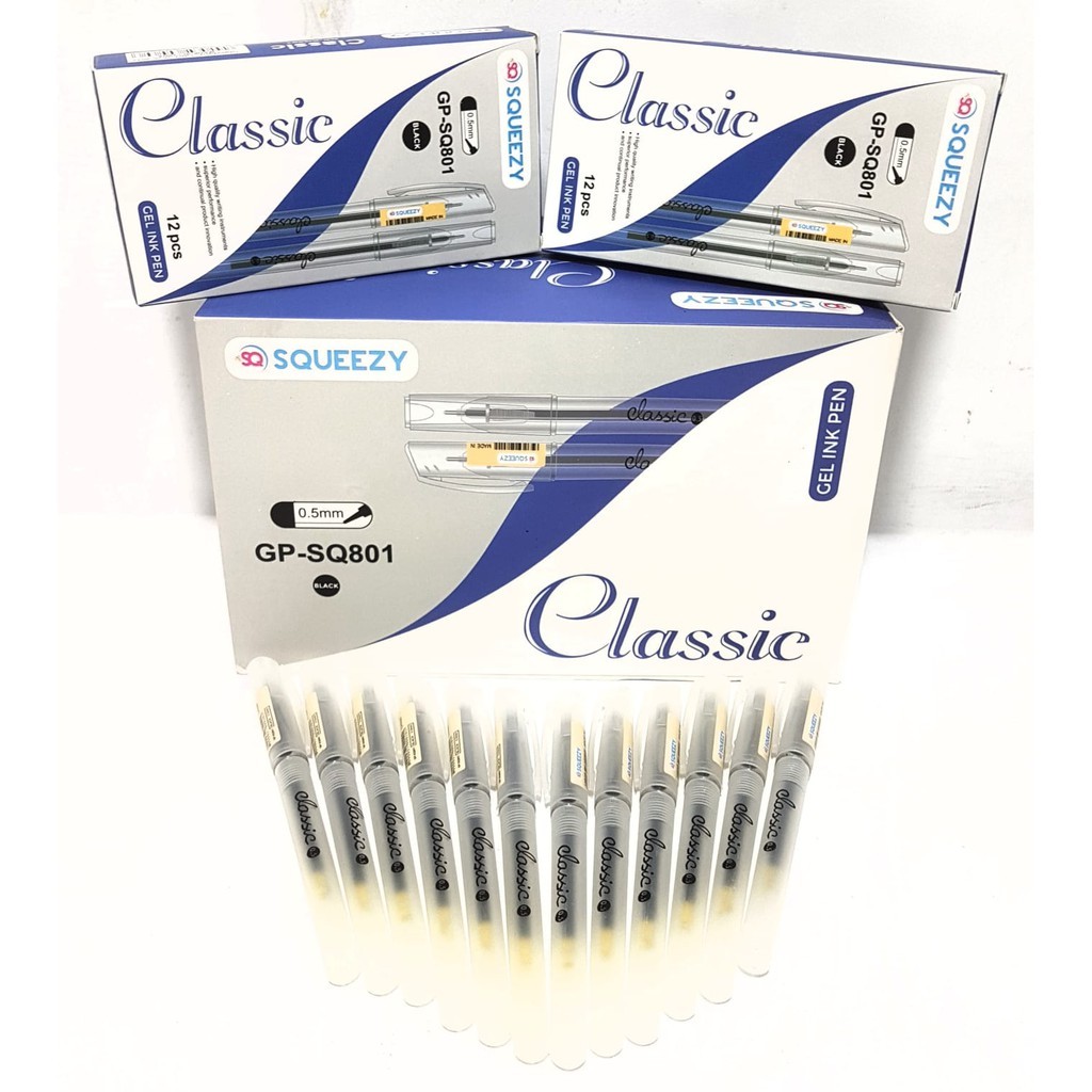 

DAPATKAN HARGA GROSIR (1KOTAK/12PCS ) PULPEN GEL INK PEN CLASSIC SQUEEZY GP-SQ801 WO2