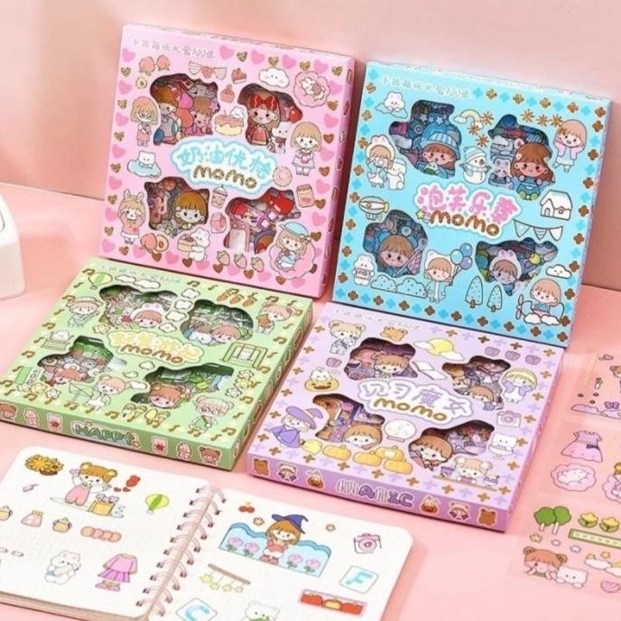 

Sticker Box 1 pack isi 100 lembar Momo 2D karakter korea