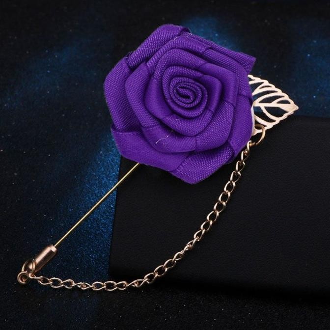 Bros Desain Bunga Mawar Multi Warna Aksesoris Jas Pria Shp14