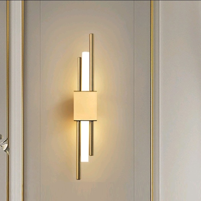 Terlaris Lampu Dinding Hias Kamar Tidur Minimalis Gold Besi Acrylic Ready