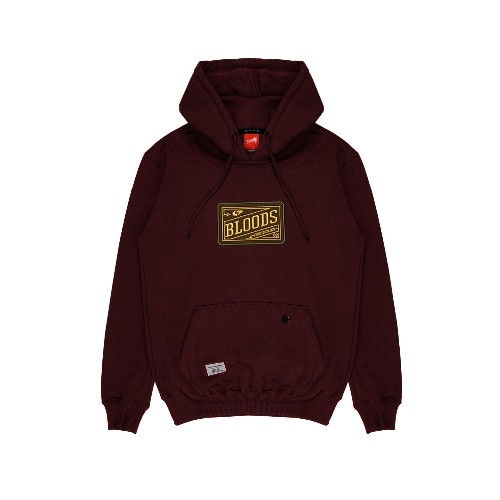 Bloods Reg Sweater Hoodie Patched 02 Maroon