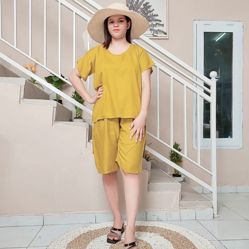 Babydol Wanita Terbaru2024 Oneset Bumil Busui Korean Style Atasanbawahan Wanset Prmpuan Bajusatu Ste