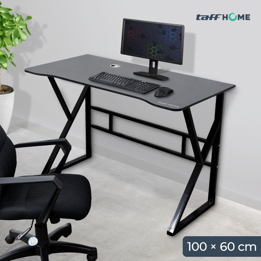 TaffHOME Meja Komputer Gaming Laptop Workstation Frame with Cable Hole