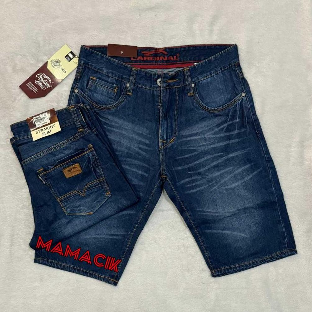 Promo Celana Pendek Pria Jeans Cardinal Premium Bahan Denim Import Premium Mamacik Jeans Denim Murah