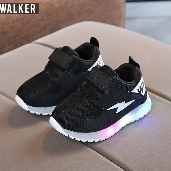 LKM452 Sepatu Sport Anak Unisex Casual Bayi Dengan Lampu LED Sekolah H56M