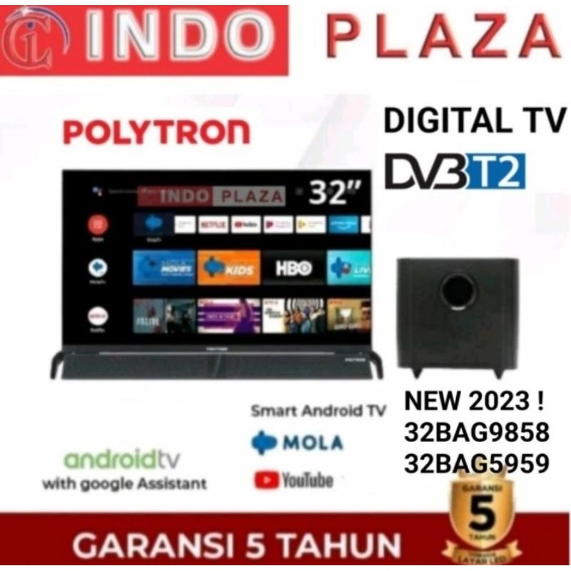 TV POLYTRON 32 INCH GOOGLE TV PLD-32BG9058 CINEMAX SOUNDBAR (LUAR MEDAN)