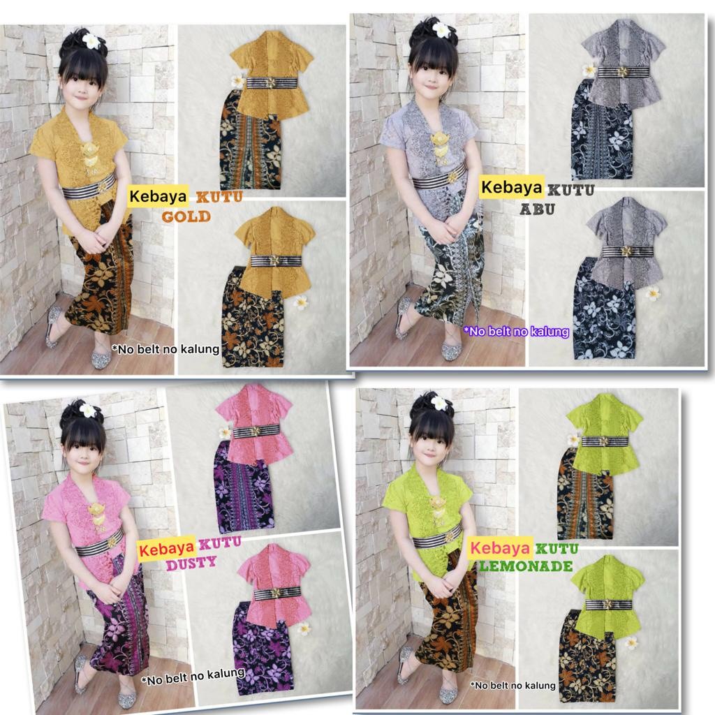 Kebaya Anak Perempuan Pakaian Sekolah Kebayak2024 Kekinian Setelan Rok Atasan Cewek Modern Set Kabay