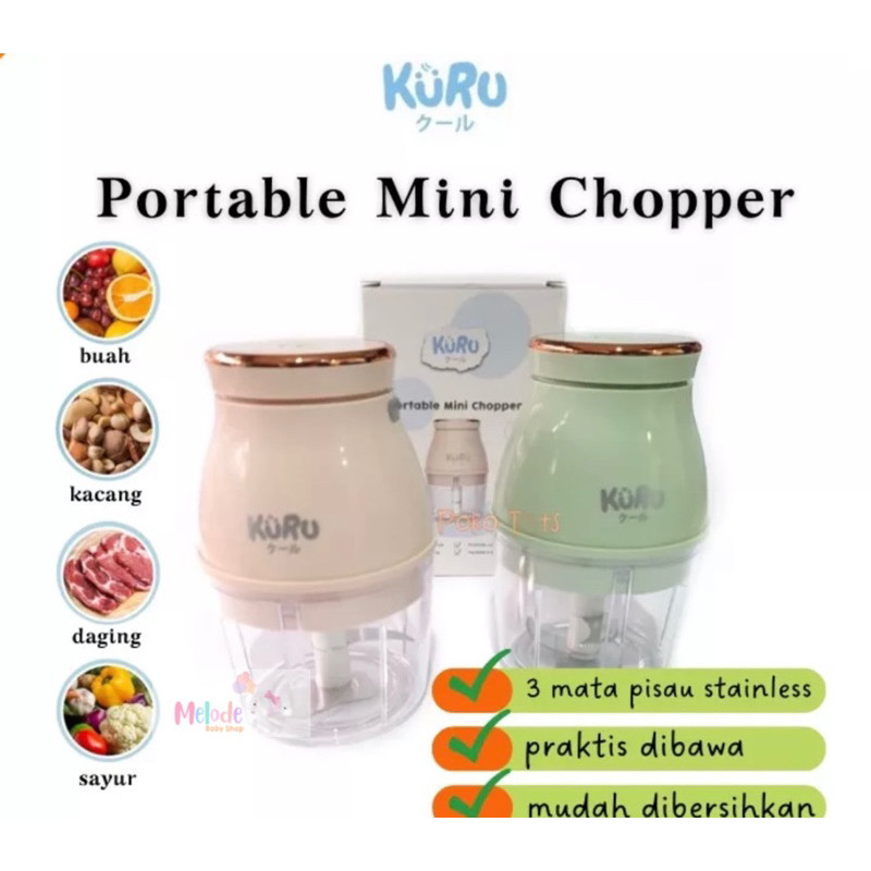 KURU Baby Portable Mini Chopper Blender Elektrik Penghalus Makanan MPASI Bayi