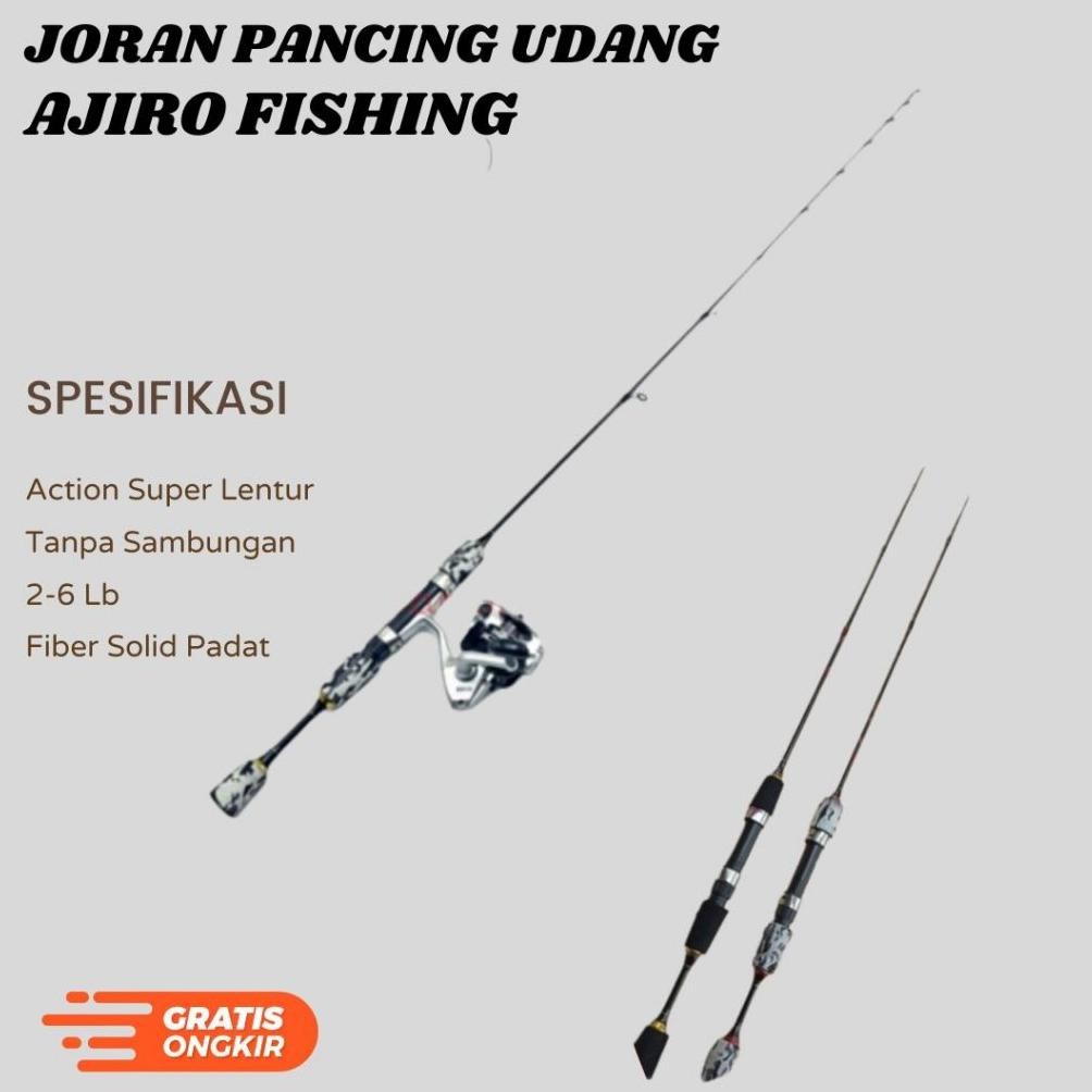 SALE Joran pancing udang murah super lentur custom 1 set 100 120 135 150 cm -28