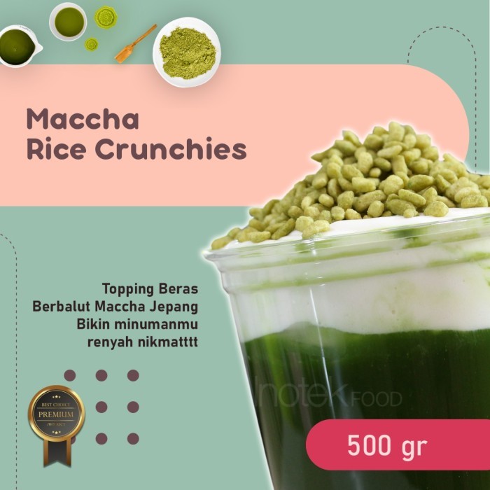 

RICE GREEN TEA CRUNCHY / TOPPING MINUMAN RASA GREEN TEA @ 500 GR