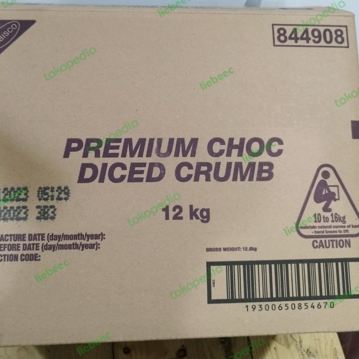 

Choc Diced Crumb Asli / Cookies Hitam Kasar Asli 500gr / 1000gr Repack