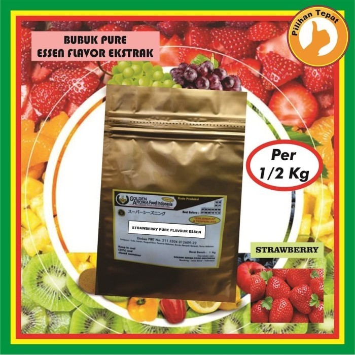 

Bubuk Strawberry Murni Essen Flavour Ekstrak 500 Gram Serbuk Stroberi