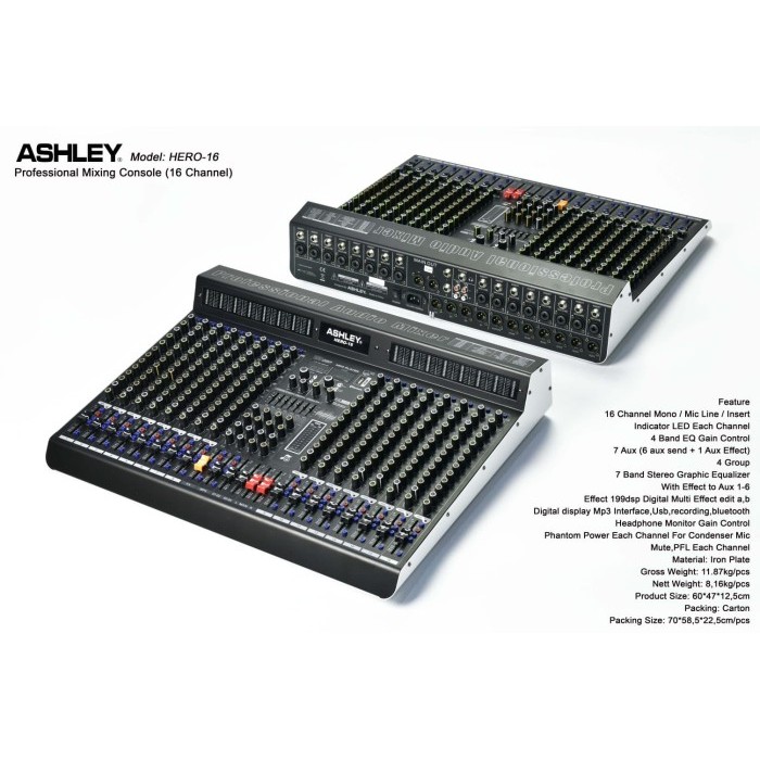 Mixer Ashley Hero 16 / Hero16 16 Channel Original Ashley