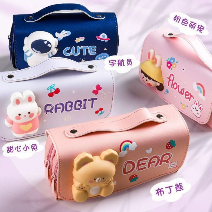 

Ready pencil case squishy Lucu dan Mewah Kotak pensil 3D kotak pensil Anak