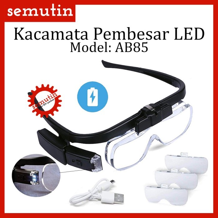 

Ready Kacamata Pembesar LED AB85 / Kaca Mata Servis / Lampu Reparasi