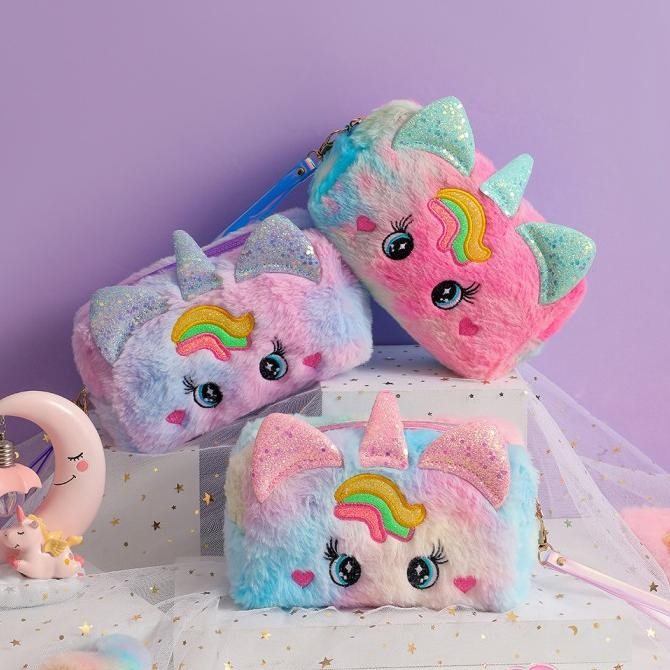 

Kotak Pensil Unicorn Tanduk Pouch Make up Unicorn Wadah Aksesoris Alat Tulis Alat rias Tempat Pensil Bulu Tanduk Kado Ultah Anak LA