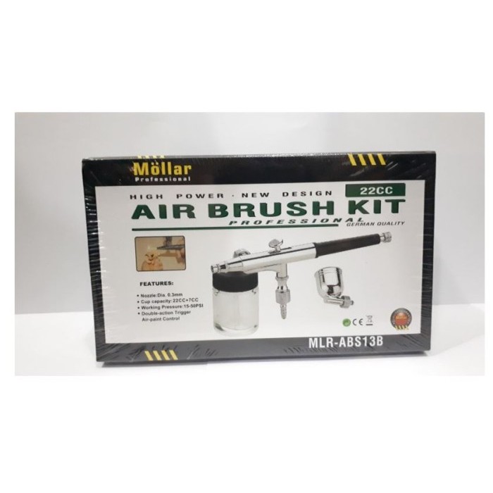 

Ba Mollar Airbrush Kit Paint Spray Gun Lukis Spet Air Pen Brush Abs13B