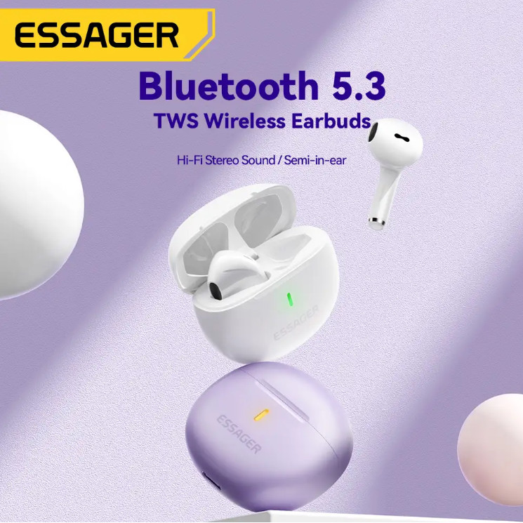 Essager TWS Bluetooth 5.3 Earbuds 250mAh Hi-Fi Stereo - D8