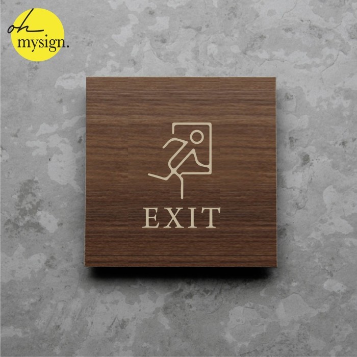 

Grosir Papan Exit Sign Board Kayu Print Signage Label Nama Ruang Elegan