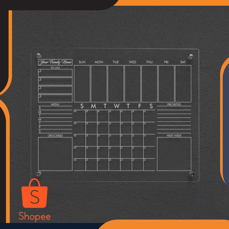 

Murah Daily Planner Akrilik Weekly Planner | Wall Planner Acrylic UV Print - 21x30 Elegan