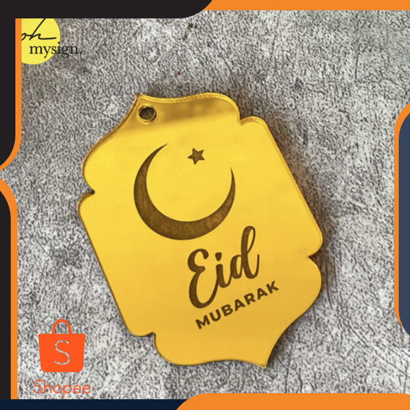 

Grosir Hiasan Hampers Lebaran Idul Fitri Akrilik Mirror Tag Label Eid Keren